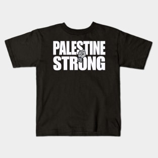 Palestine Strong - Keffiyeh Fist - Front Kids T-Shirt